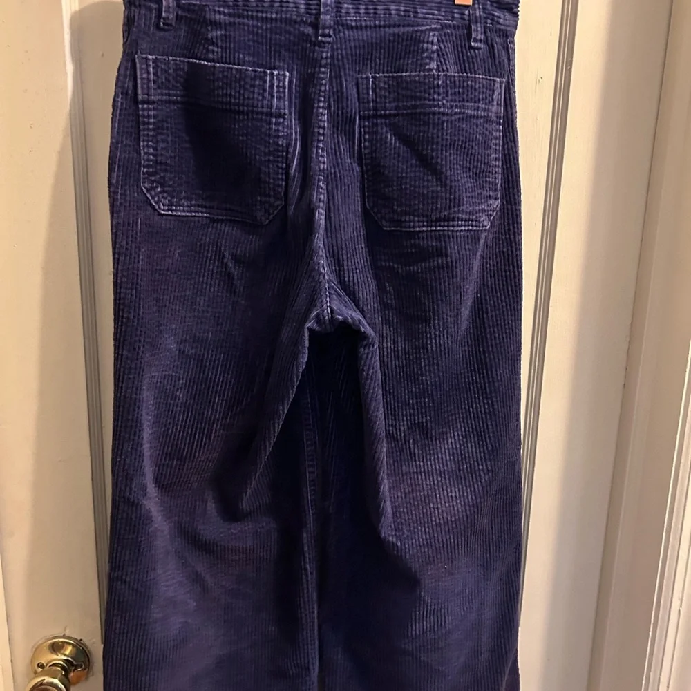 Madewell Emmett Wide Leg Crop Pants in Corduroy dark blue size 27 - Picture 3 of 6